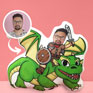 Dragon Cartoon Pillow with personalized human face for fantasy lovers