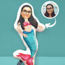 Personalize your Mermaid Cartoon Pillow with a custom face