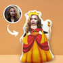 Queen Cartoon Pillow featuring a custom face option