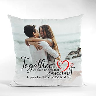 Personalized gift of custom photo pillow for loved ones