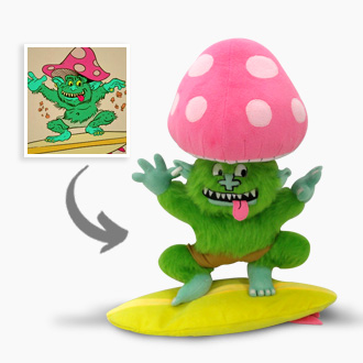 We turn your favourite desing, image or artwork into a handmade custom plush toy