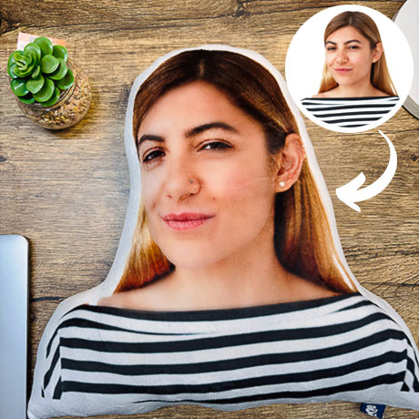 Custom-shaped pillow with photo