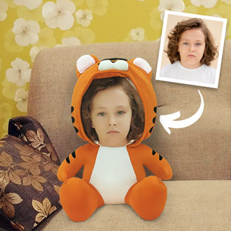 Special myplushbuddy pillow, face printed on stuffed animal