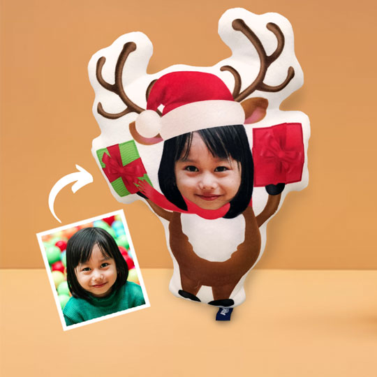 Cartoon-style pillow with a vibrant and playful design