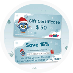 MyPlushBuddy gift cards for custom gifting