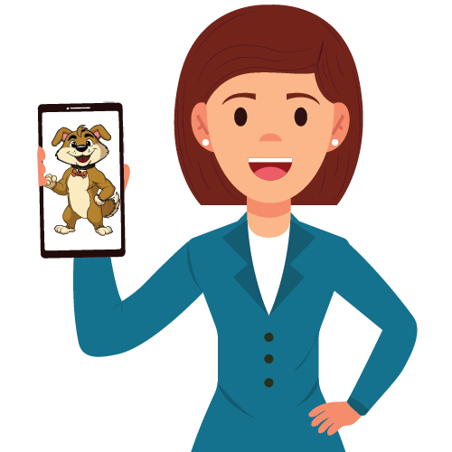 Step 1 — Upload your mascot design: customer points to phone with mascot and “Upload” button.