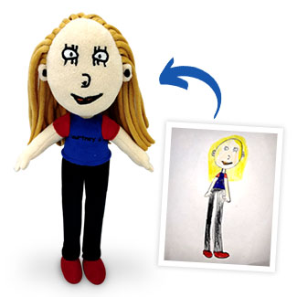 Custom stuffed animals from kids drawing