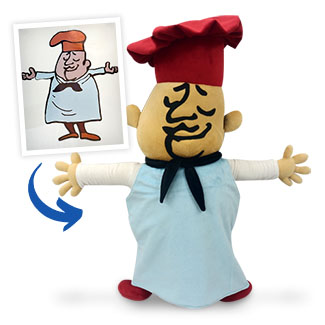 mascot plushie from company logo, or shape.