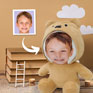 Teddy bear body with human face